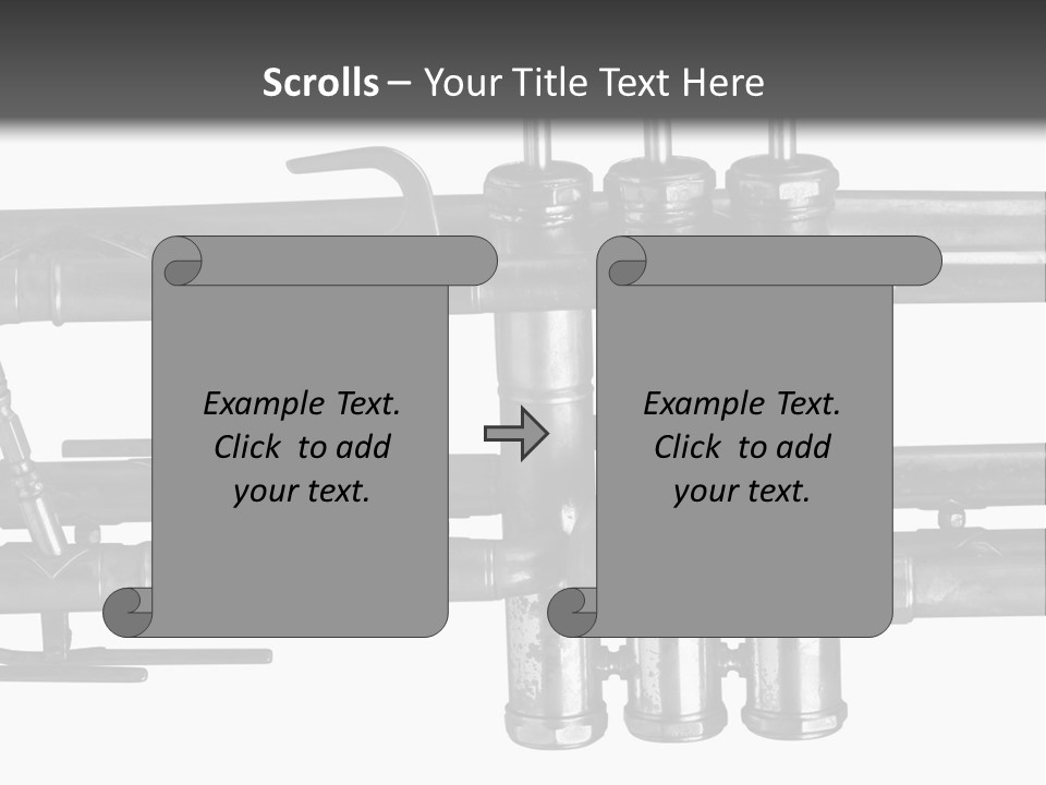 A Trumpet On A Black And White Background PowerPoint Template