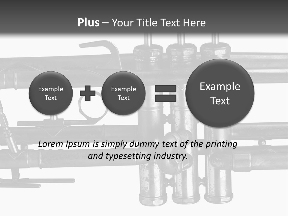 A Trumpet On A Black And White Background PowerPoint Template