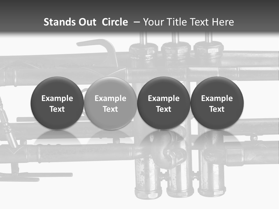 A Trumpet On A Black And White Background PowerPoint Template