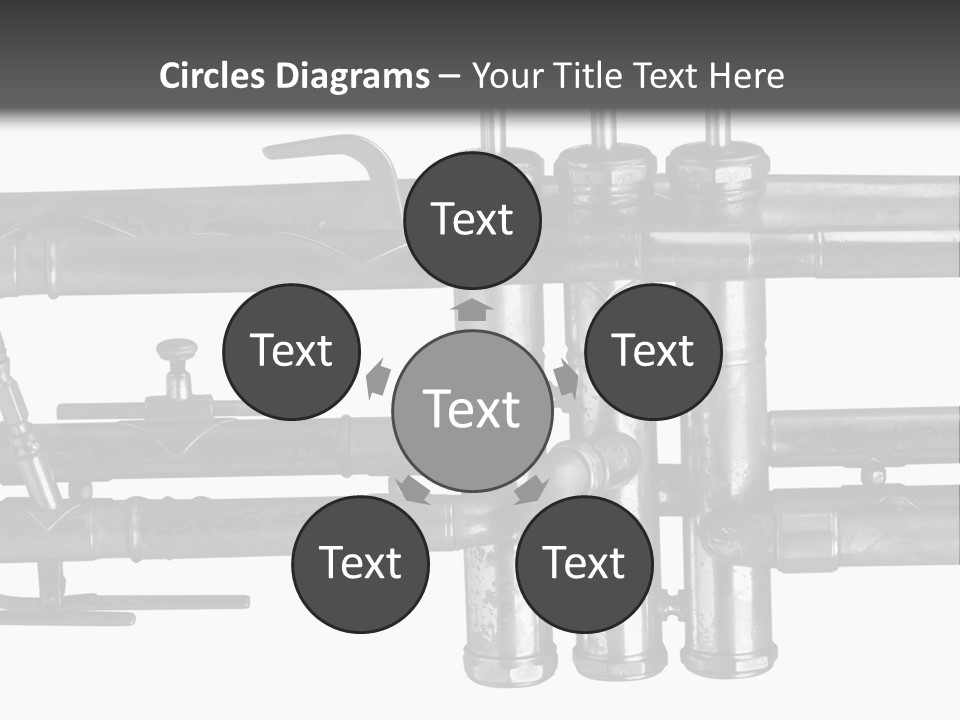 A Trumpet On A Black And White Background PowerPoint Template