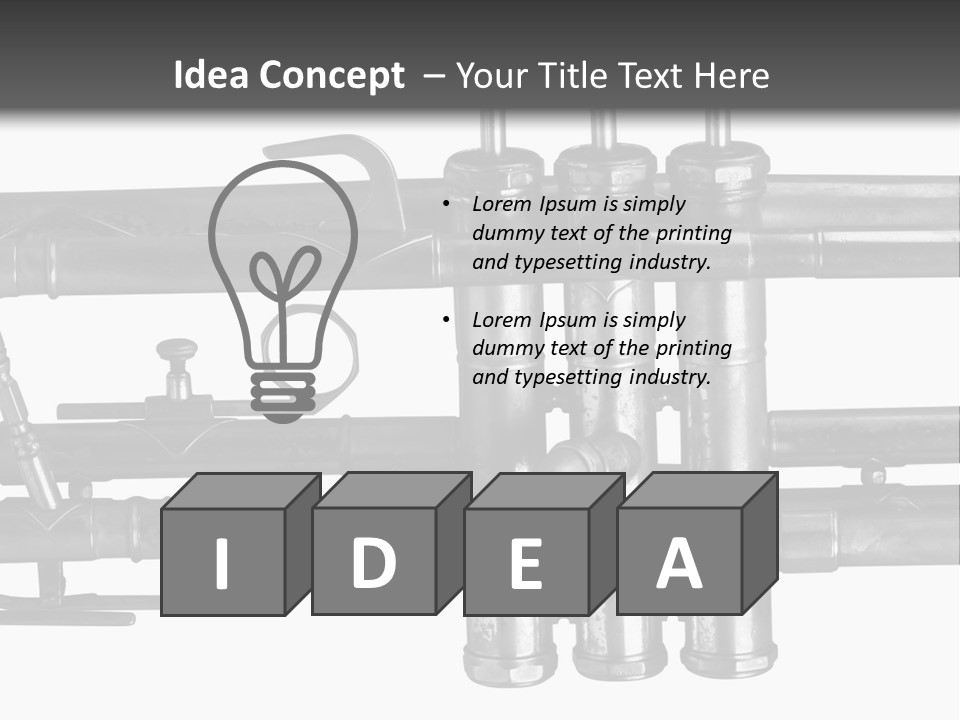 A Trumpet On A Black And White Background PowerPoint Template