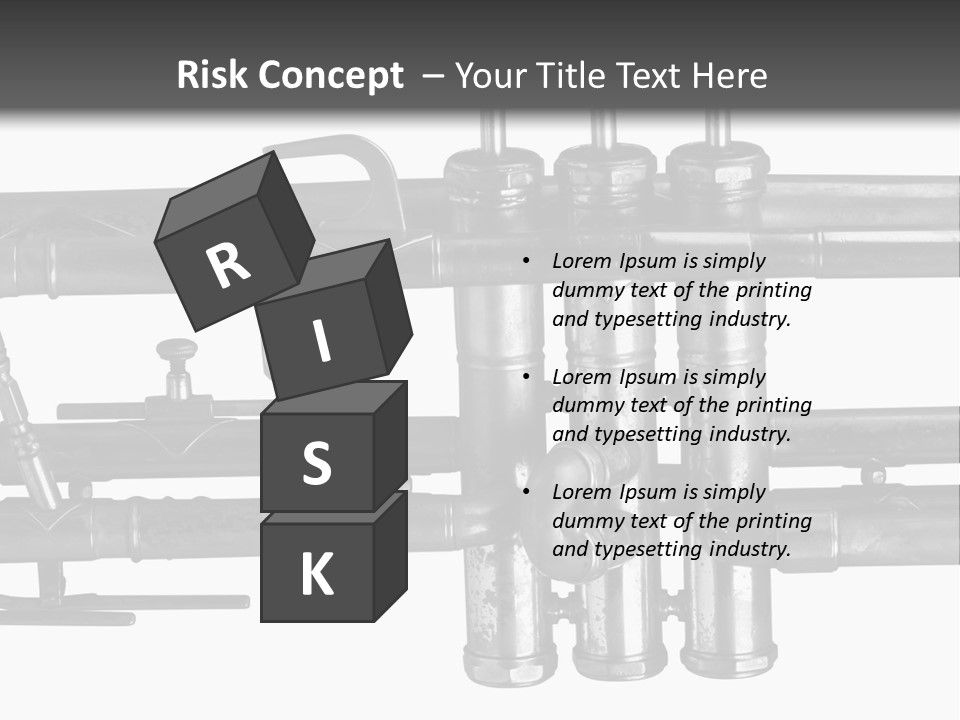 A Trumpet On A Black And White Background PowerPoint Template