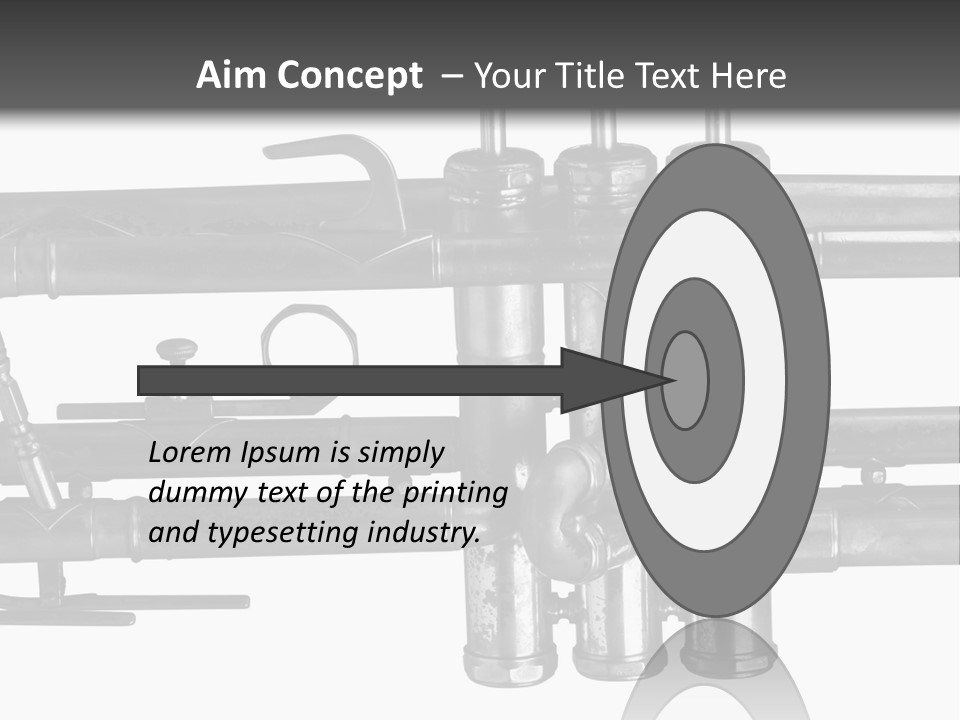 A Trumpet On A Black And White Background PowerPoint Template