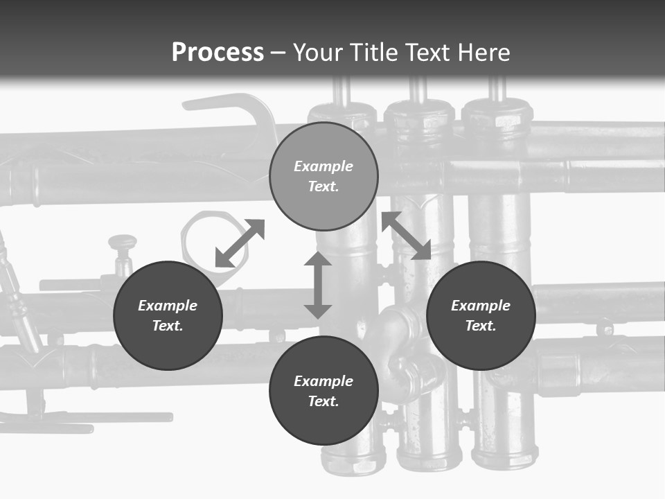 A Trumpet On A Black And White Background PowerPoint Template