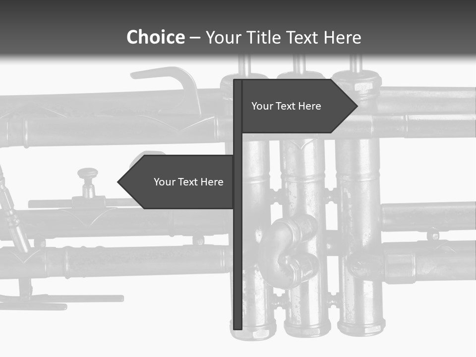 A Trumpet On A Black And White Background PowerPoint Template