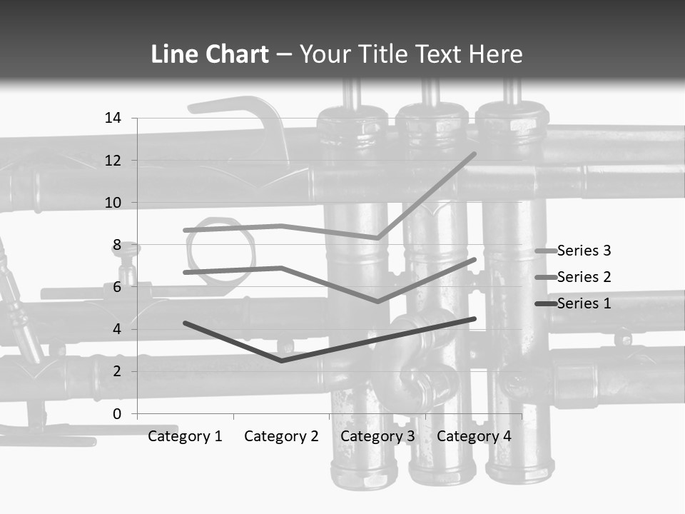 A Trumpet On A Black And White Background PowerPoint Template