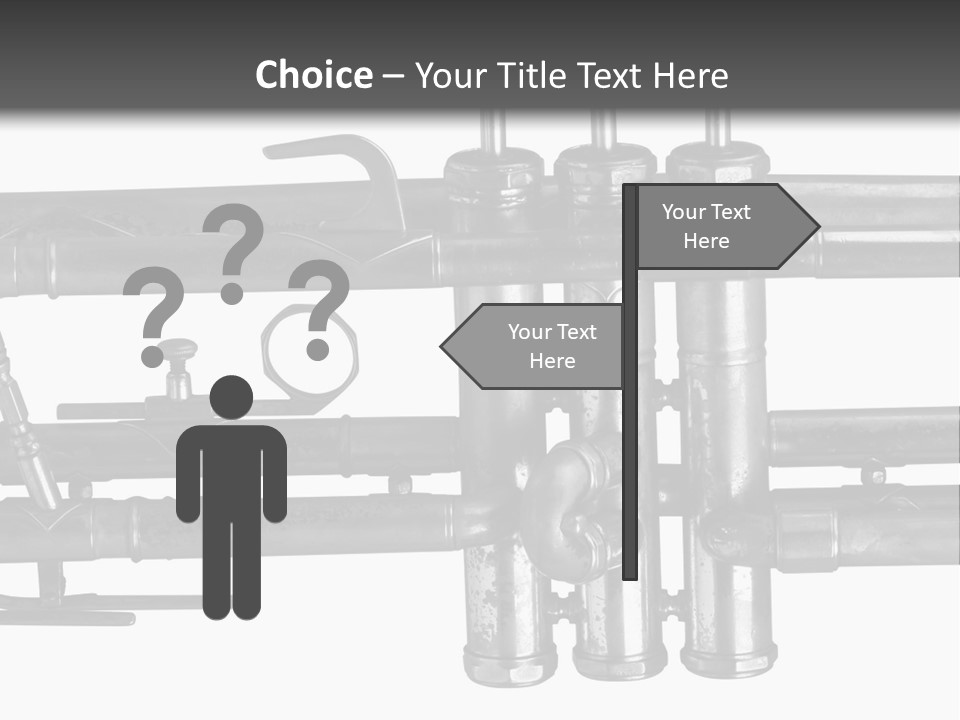 A Trumpet On A Black And White Background PowerPoint Template