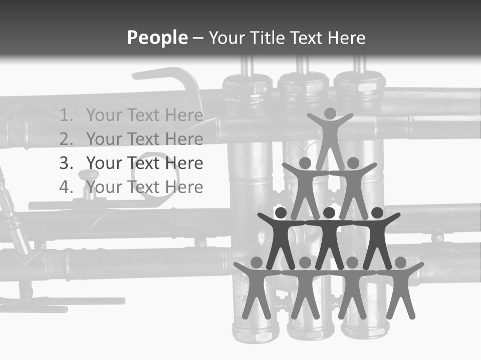 A Trumpet On A Black And White Background PowerPoint Template