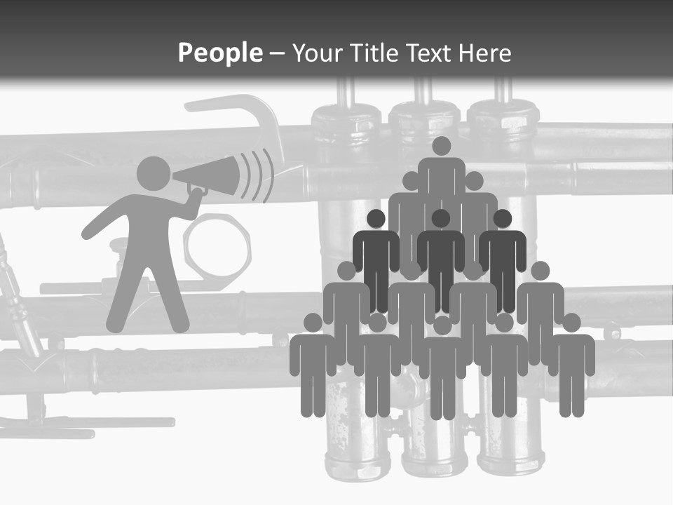 A Trumpet On A Black And White Background PowerPoint Template