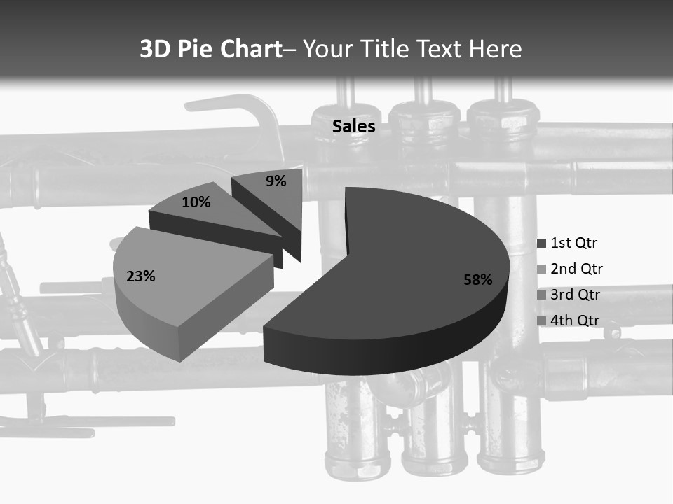 A Trumpet On A Black And White Background PowerPoint Template