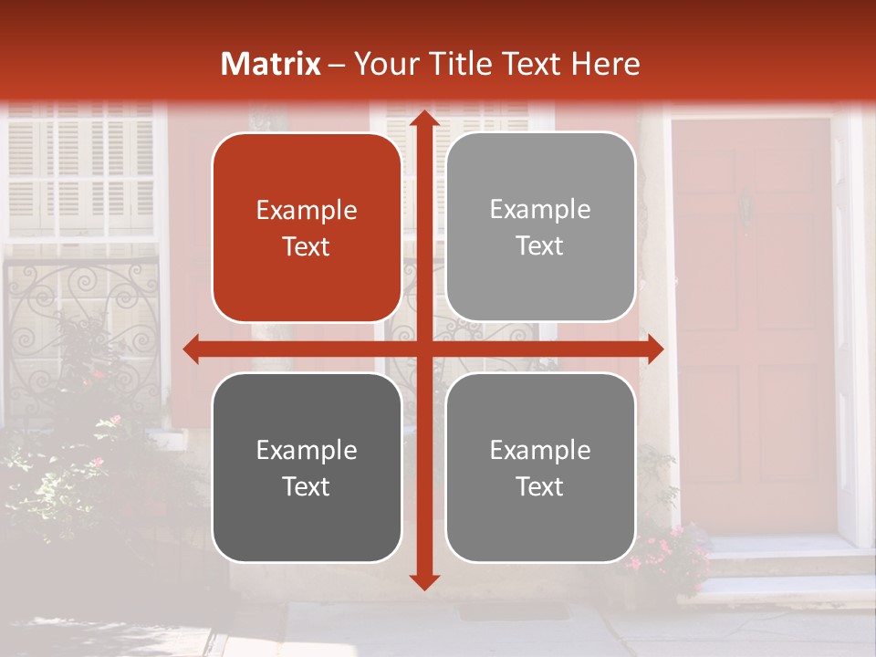 A House With Red Shutters And Windows PowerPoint Template