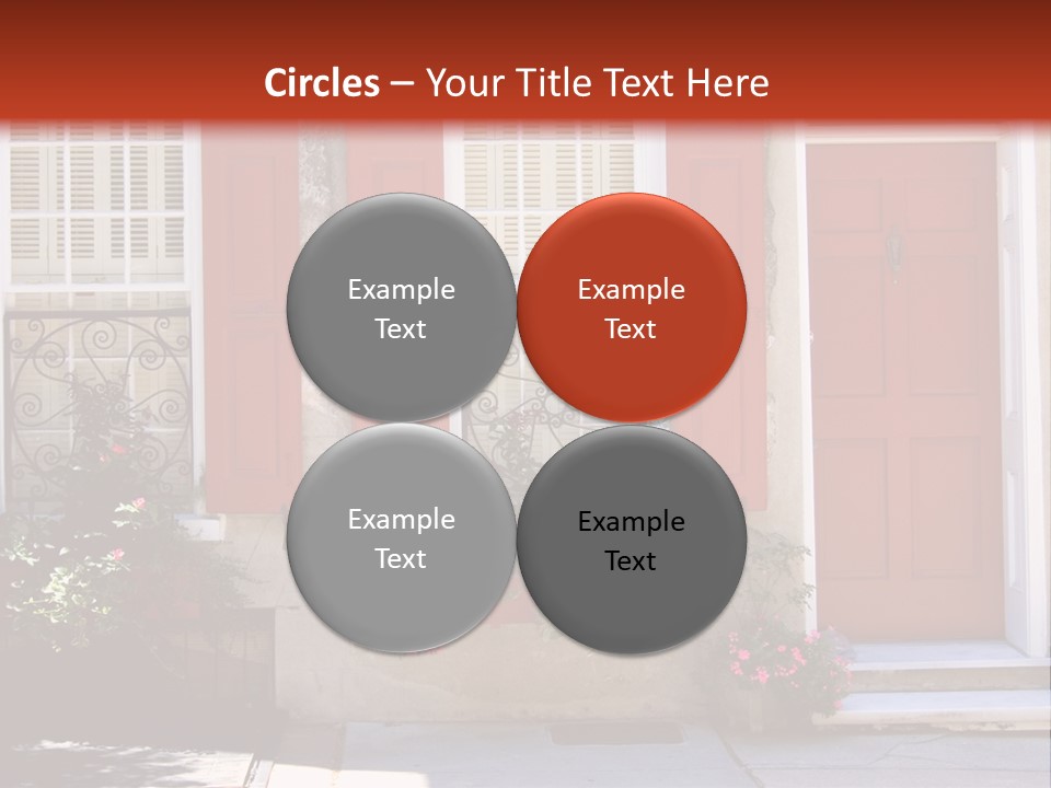 A House With Red Shutters And Windows PowerPoint Template