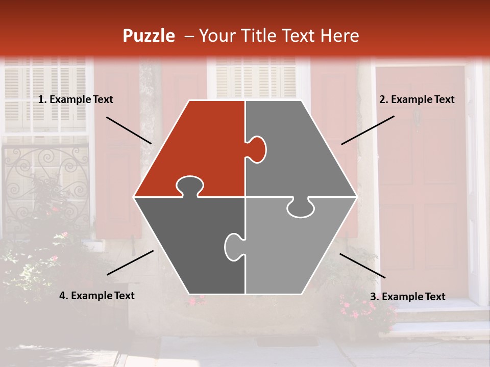 A House With Red Shutters And Windows PowerPoint Template