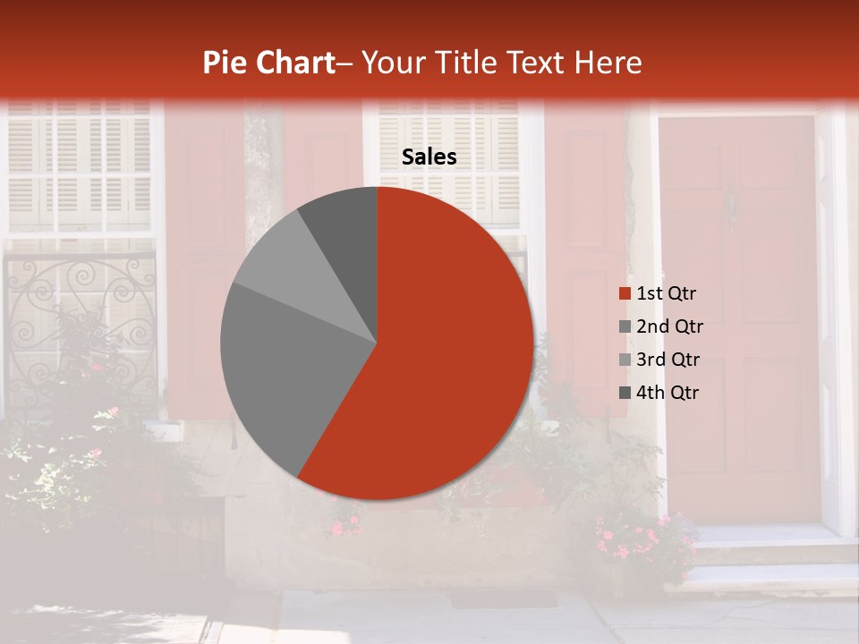A House With Red Shutters And Windows PowerPoint Template