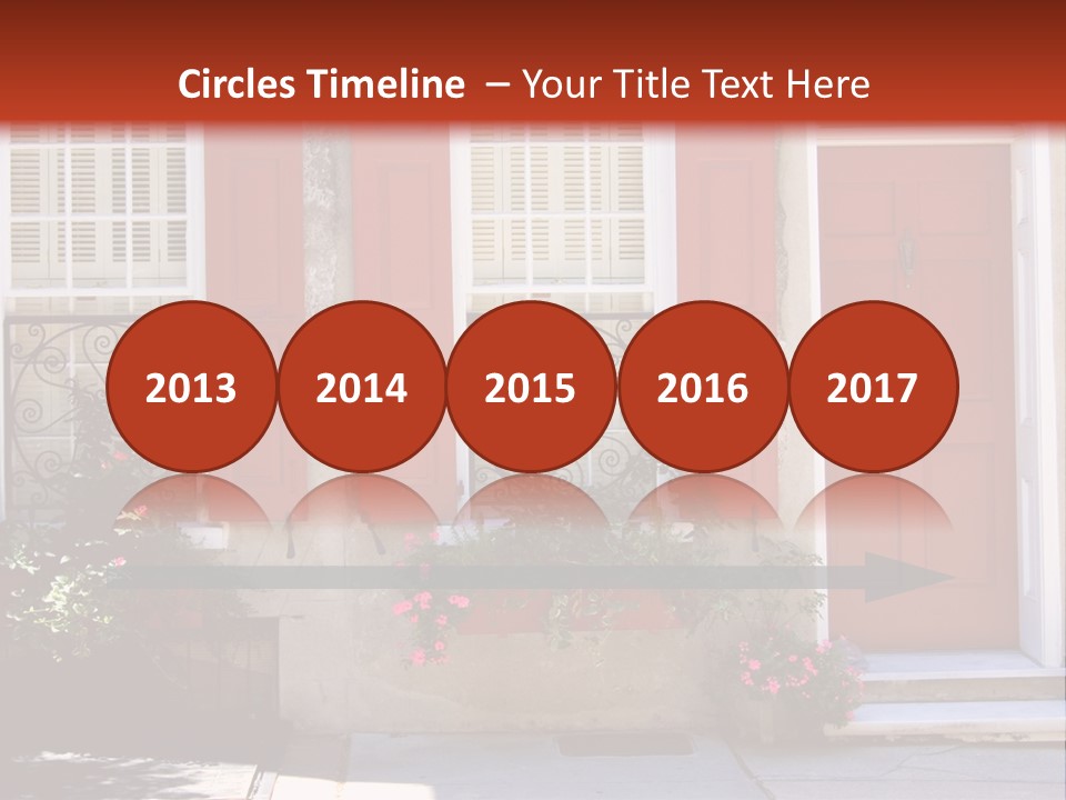 A House With Red Shutters And Windows PowerPoint Template