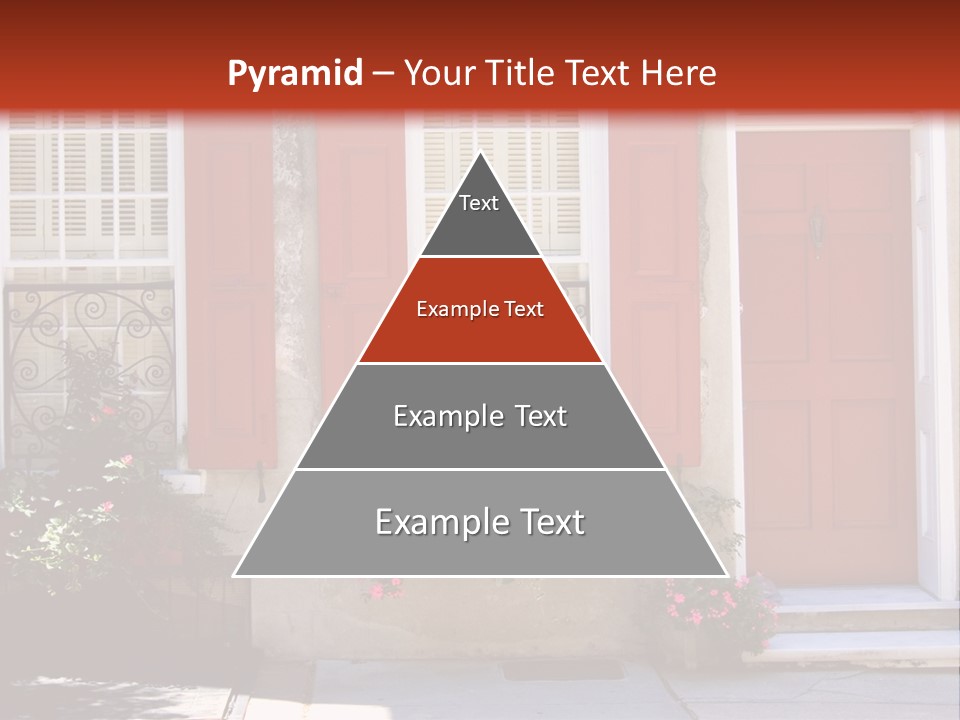 A House With Red Shutters And Windows PowerPoint Template