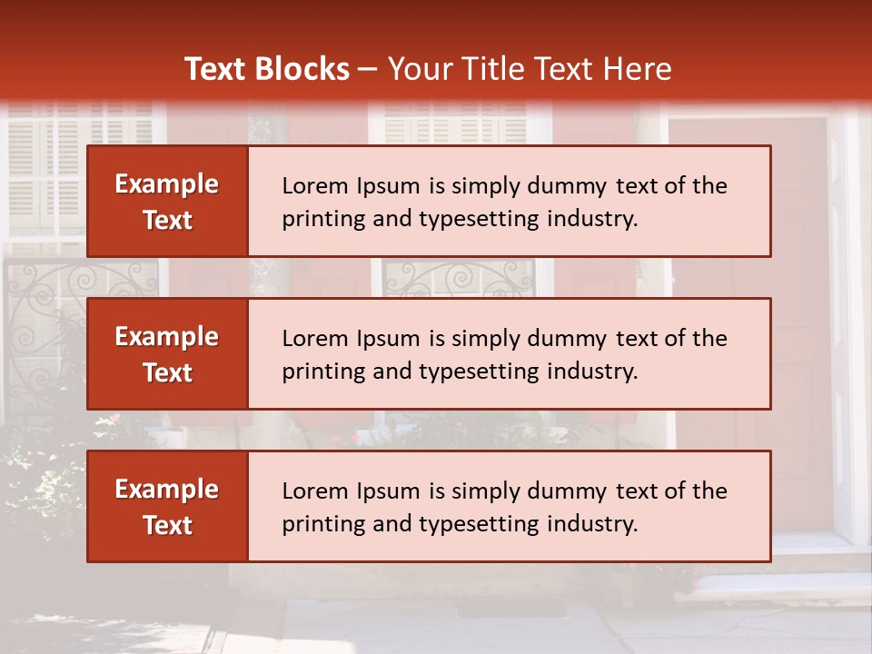 A House With Red Shutters And Windows PowerPoint Template