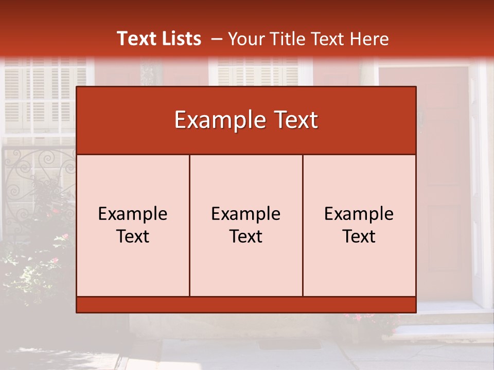 A House With Red Shutters And Windows PowerPoint Template