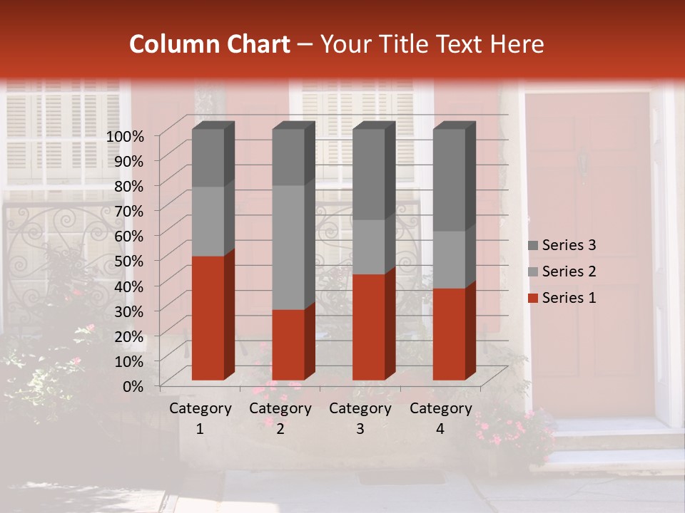 A House With Red Shutters And Windows PowerPoint Template
