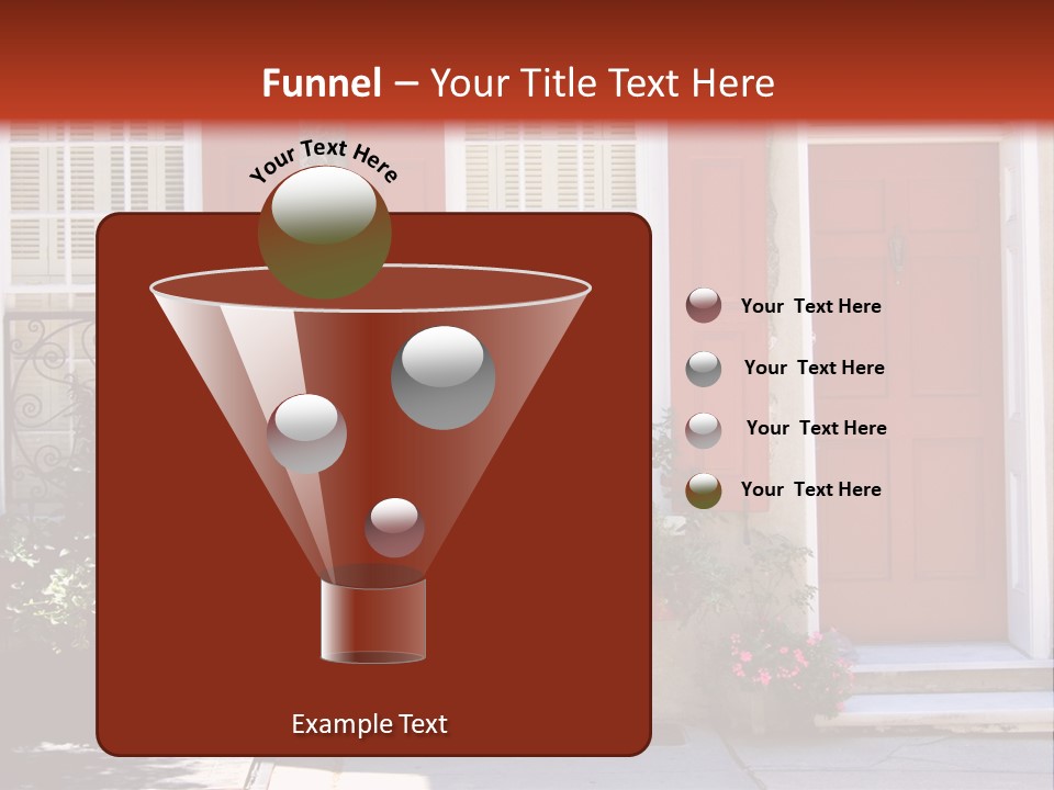 A House With Red Shutters And Windows PowerPoint Template