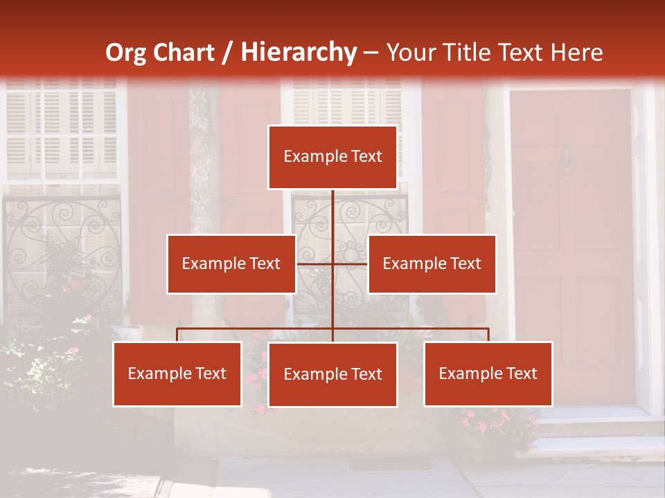 A House With Red Shutters And Windows PowerPoint Template