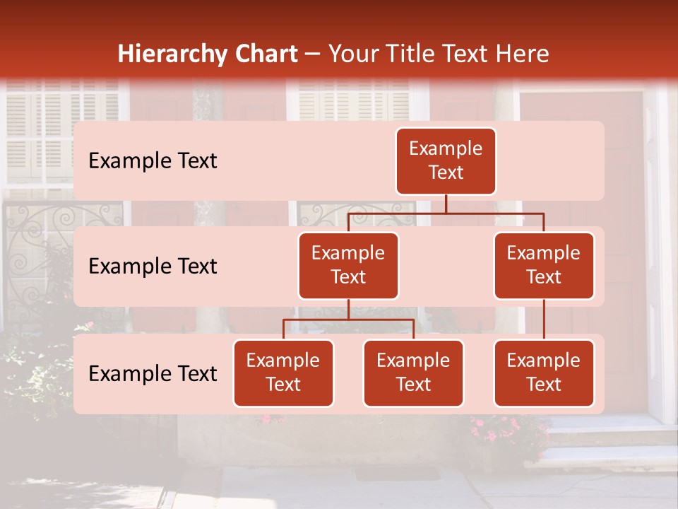 A House With Red Shutters And Windows PowerPoint Template