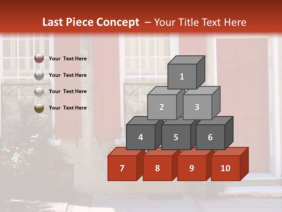 A House With Red Shutters And Windows PowerPoint Template