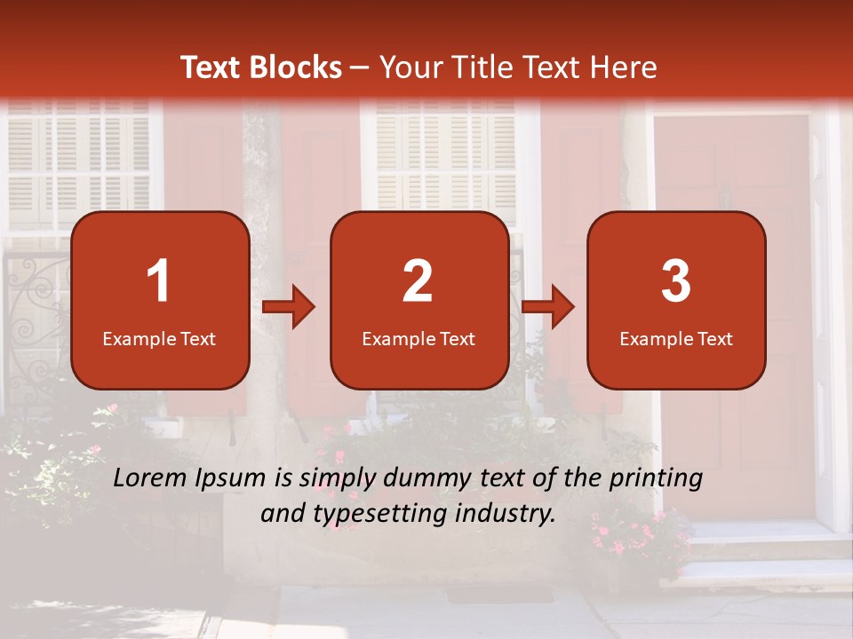 A House With Red Shutters And Windows PowerPoint Template