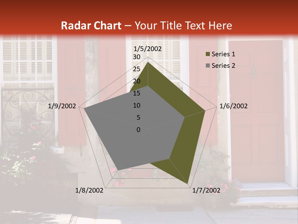 A House With Red Shutters And Windows PowerPoint Template
