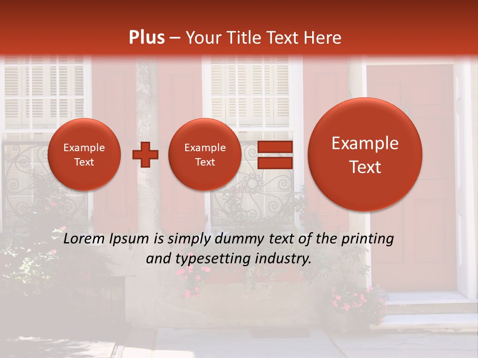 A House With Red Shutters And Windows PowerPoint Template