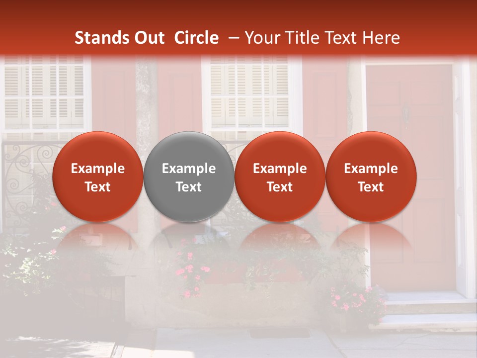 A House With Red Shutters And Windows PowerPoint Template