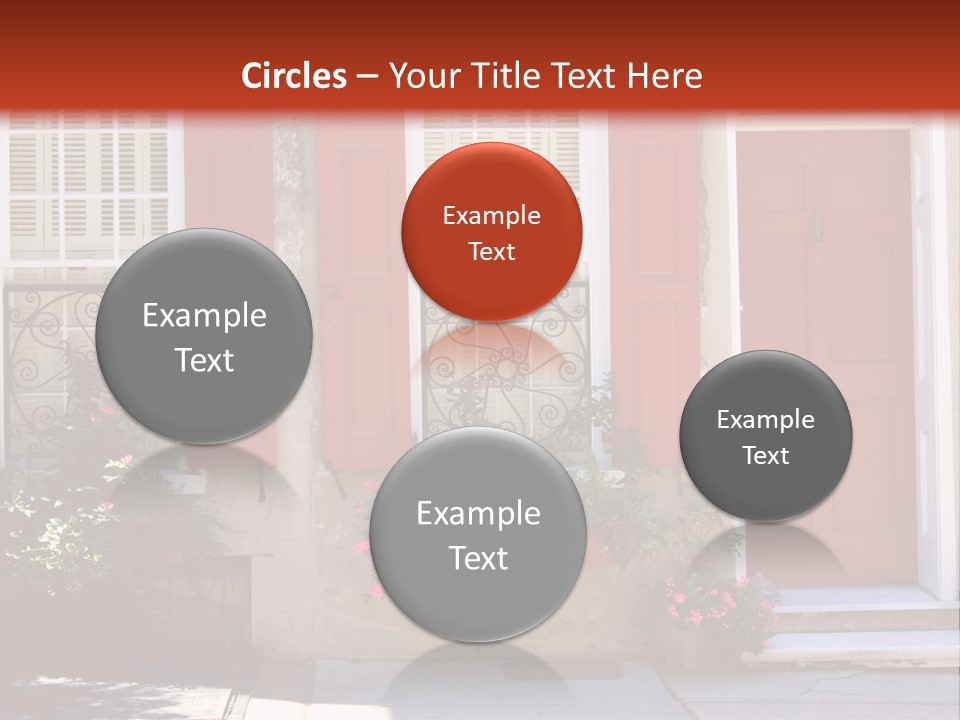 A House With Red Shutters And Windows PowerPoint Template