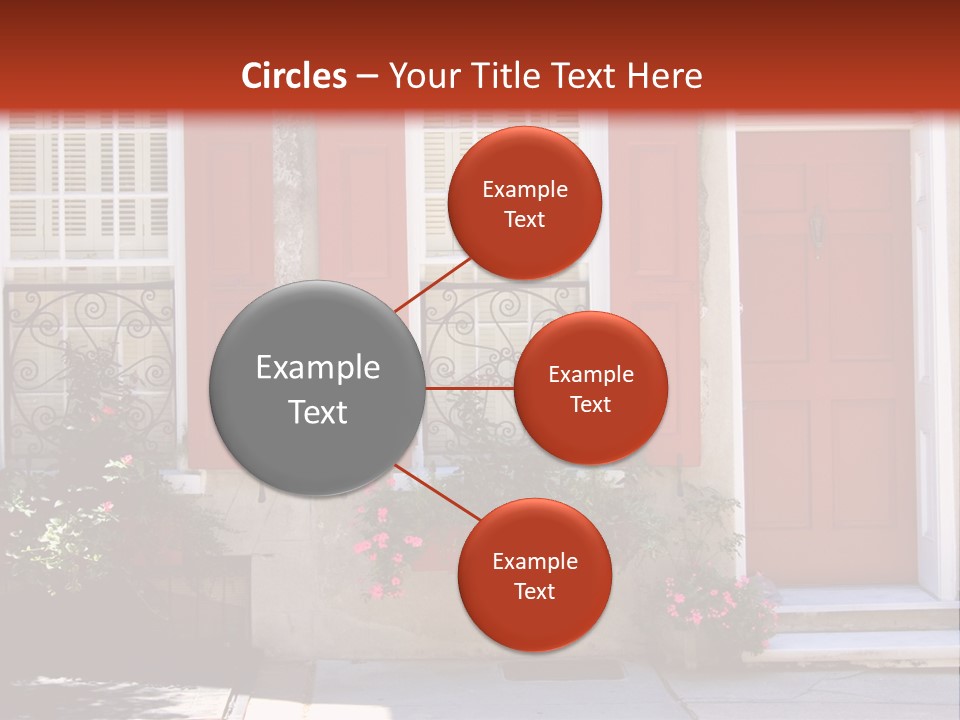 A House With Red Shutters And Windows PowerPoint Template