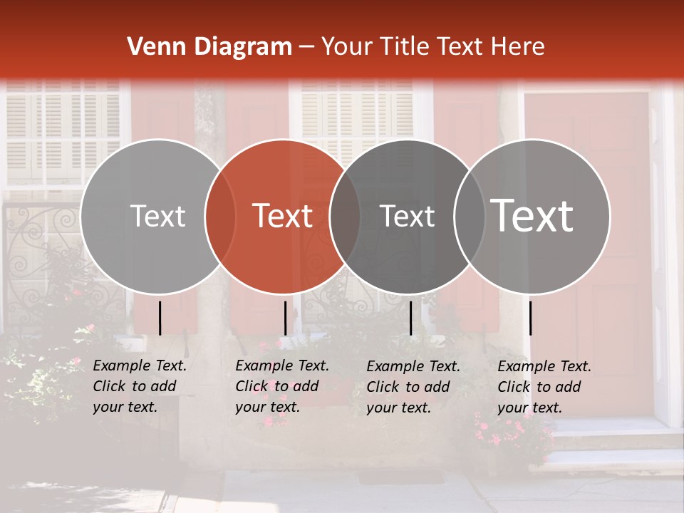 A House With Red Shutters And Windows PowerPoint Template