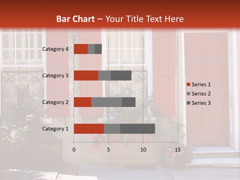 A House With Red Shutters And Windows PowerPoint Template
