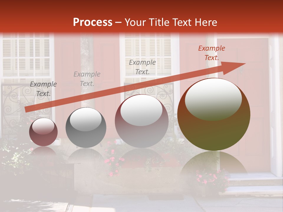 A House With Red Shutters And Windows PowerPoint Template