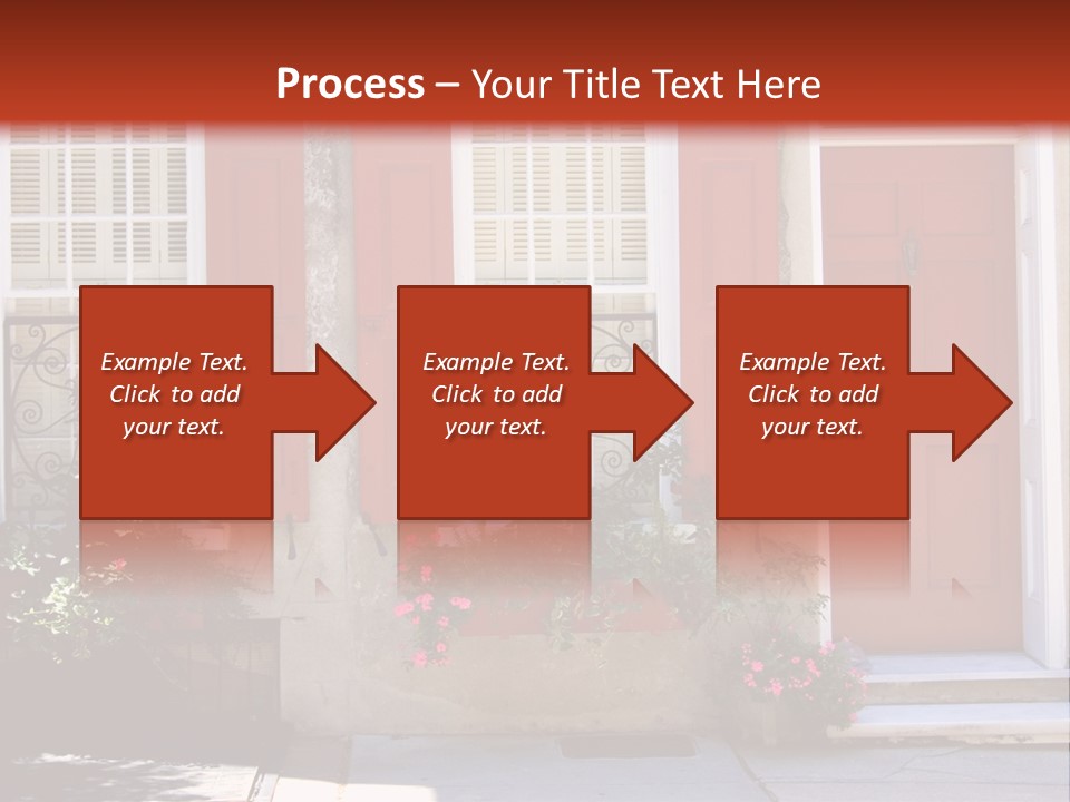 A House With Red Shutters And Windows PowerPoint Template