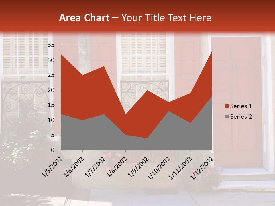 A House With Red Shutters And Windows PowerPoint Template