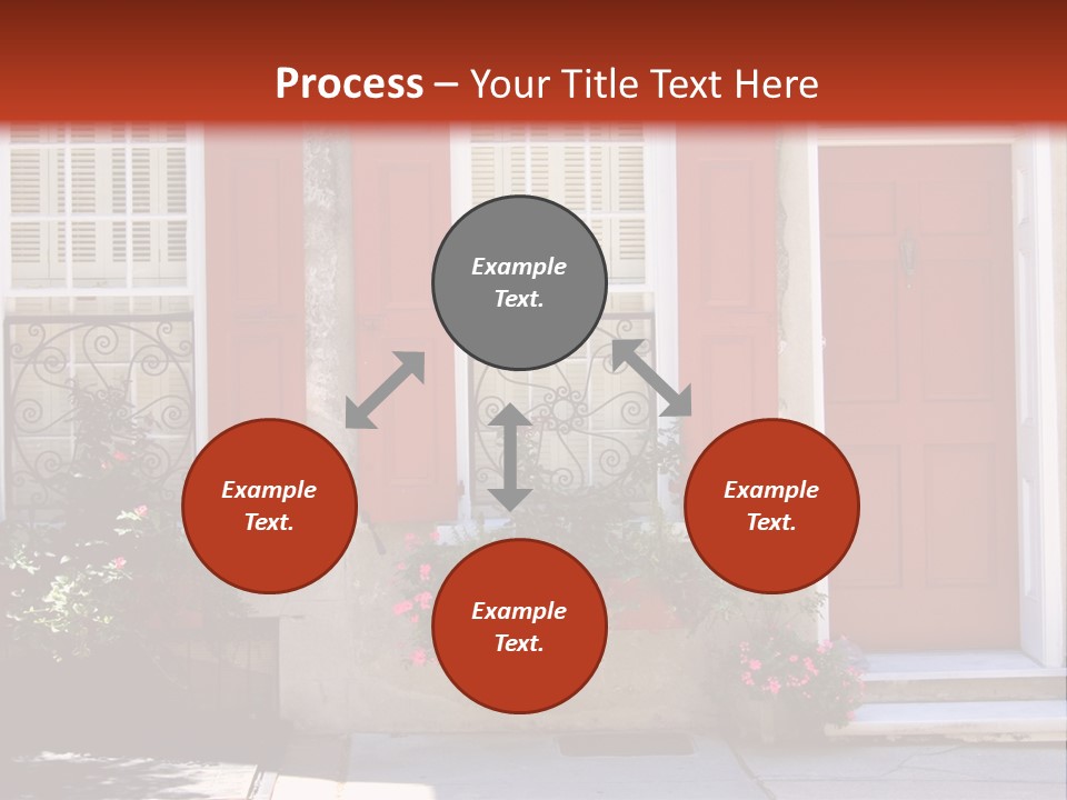 A House With Red Shutters And Windows PowerPoint Template