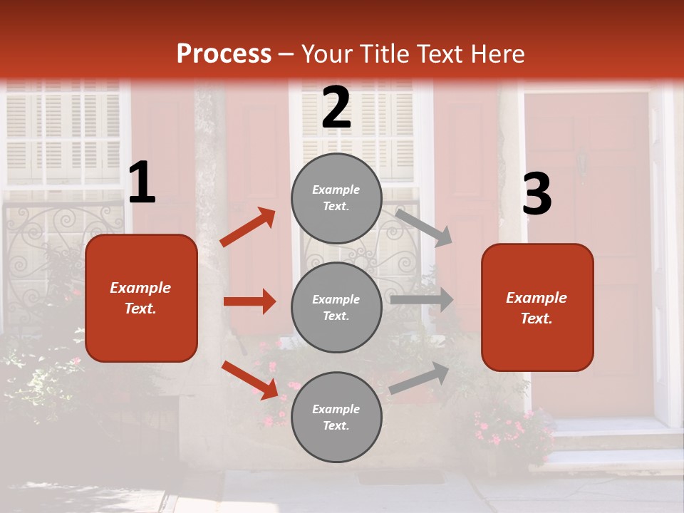 A House With Red Shutters And Windows PowerPoint Template