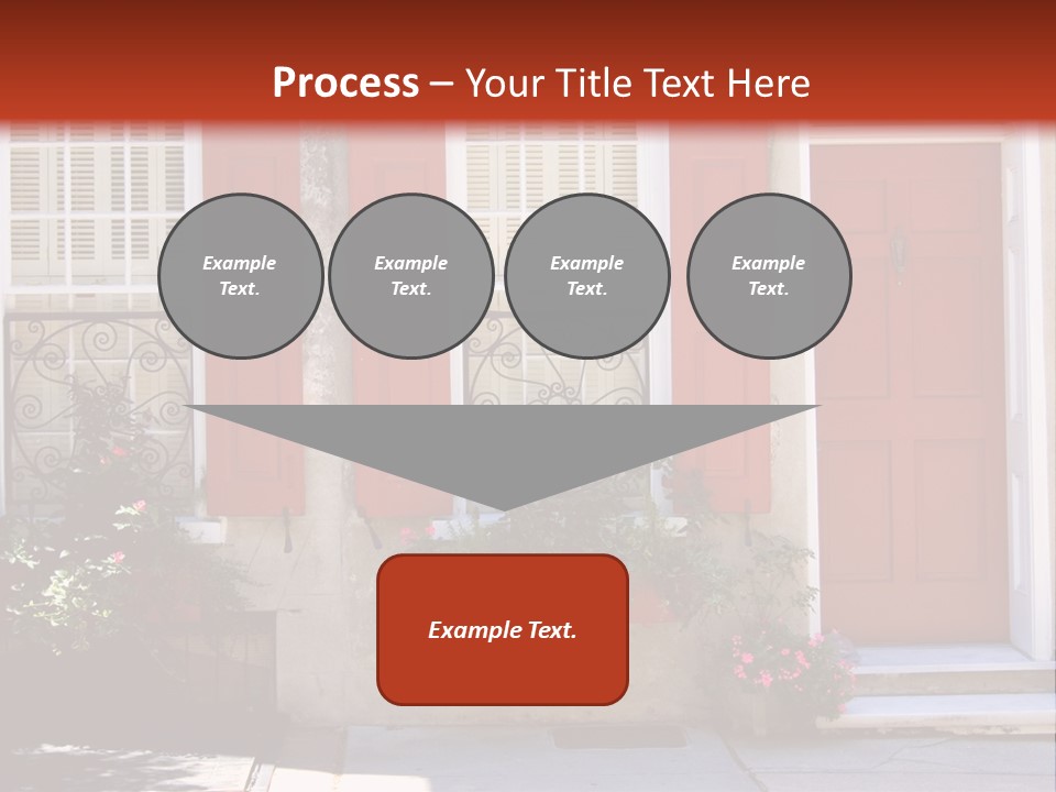 A House With Red Shutters And Windows PowerPoint Template