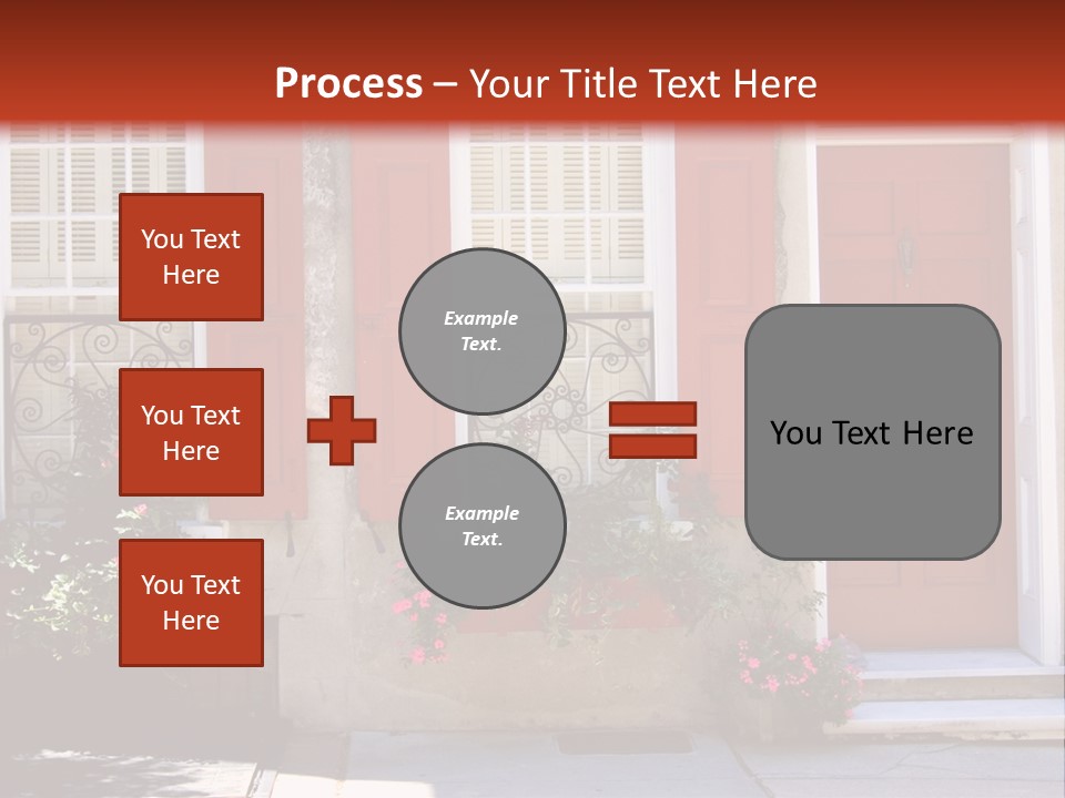 A House With Red Shutters And Windows PowerPoint Template