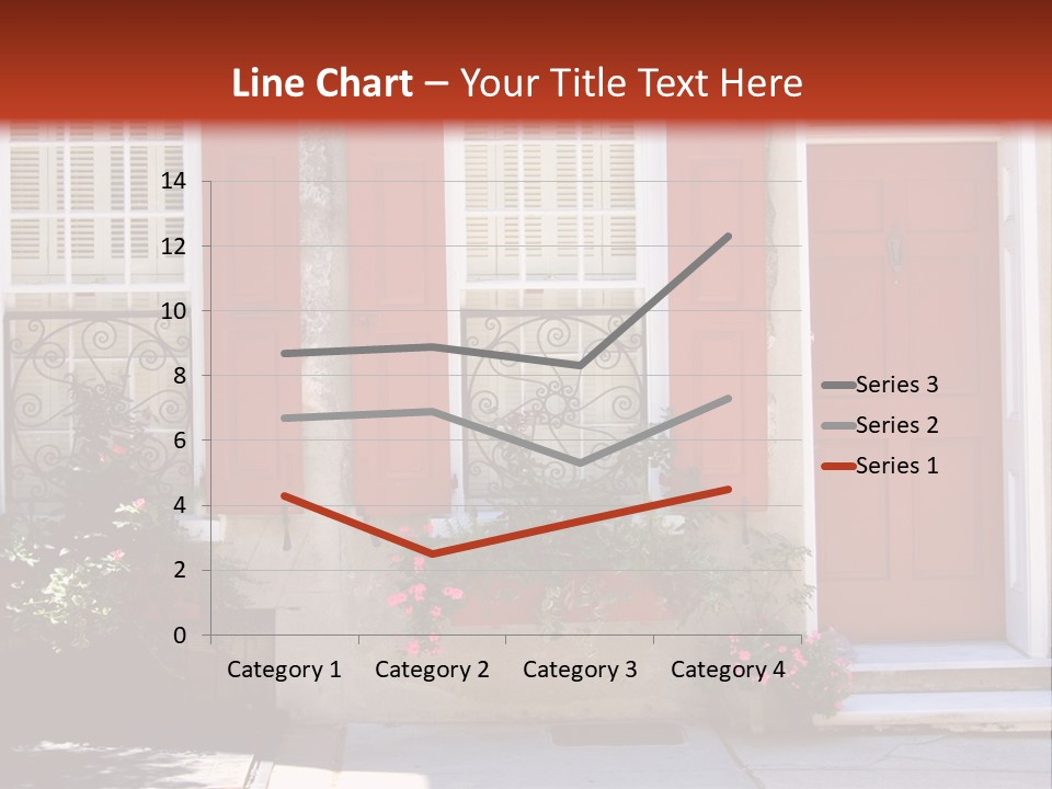 A House With Red Shutters And Windows PowerPoint Template