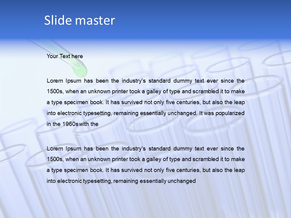 A Group Of Test Tubes Filled With Liquid PowerPoint Template