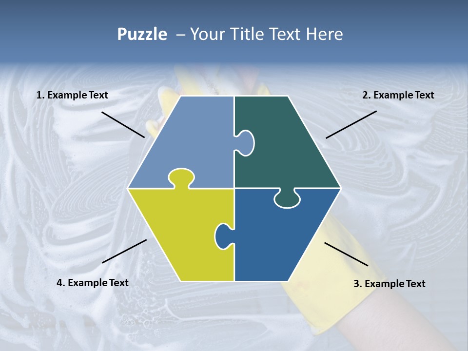 A Hand With Yellow Gloves Holding A Sponge Powerpoint Template PowerPoint Template