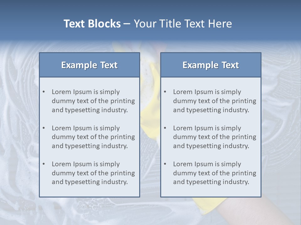 A Hand With Yellow Gloves Holding A Sponge Powerpoint Template PowerPoint Template