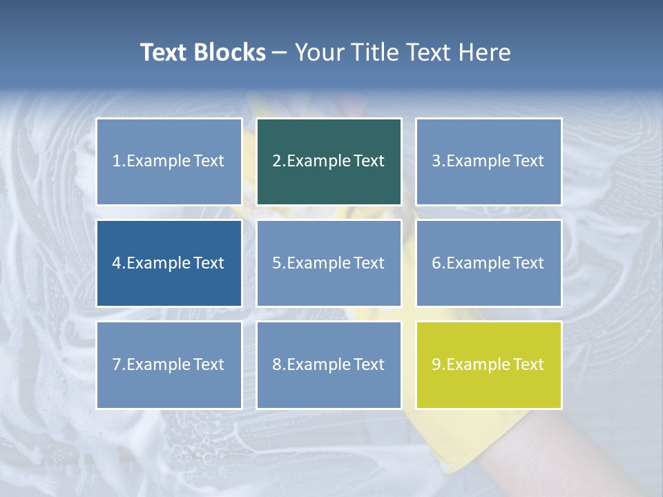 A Hand With Yellow Gloves Holding A Sponge Powerpoint Template PowerPoint Template