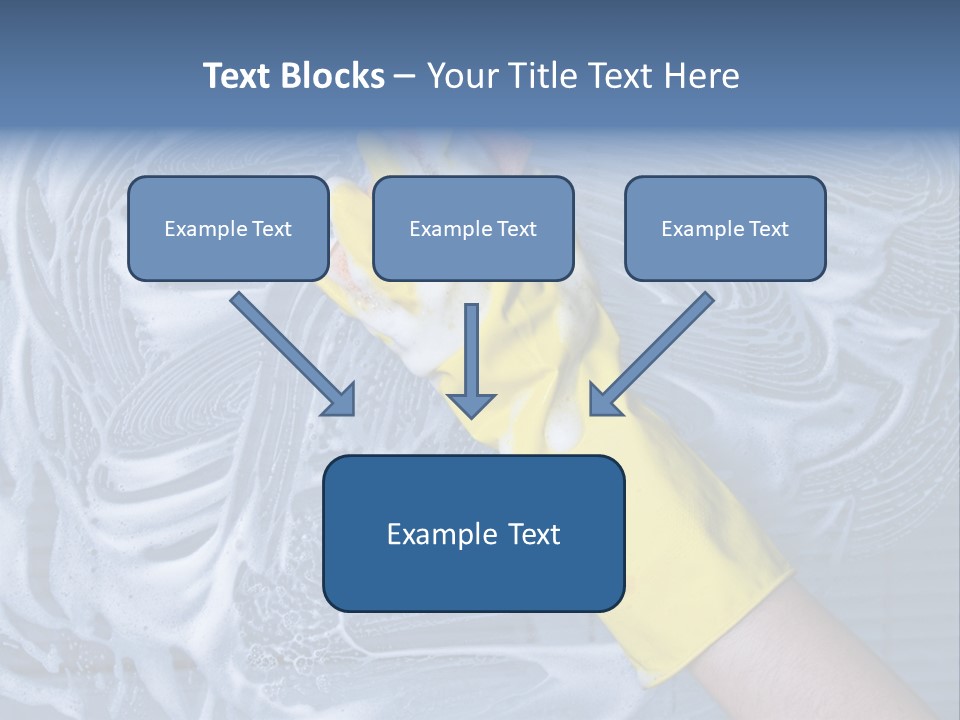 A Hand With Yellow Gloves Holding A Sponge Powerpoint Template PowerPoint Template