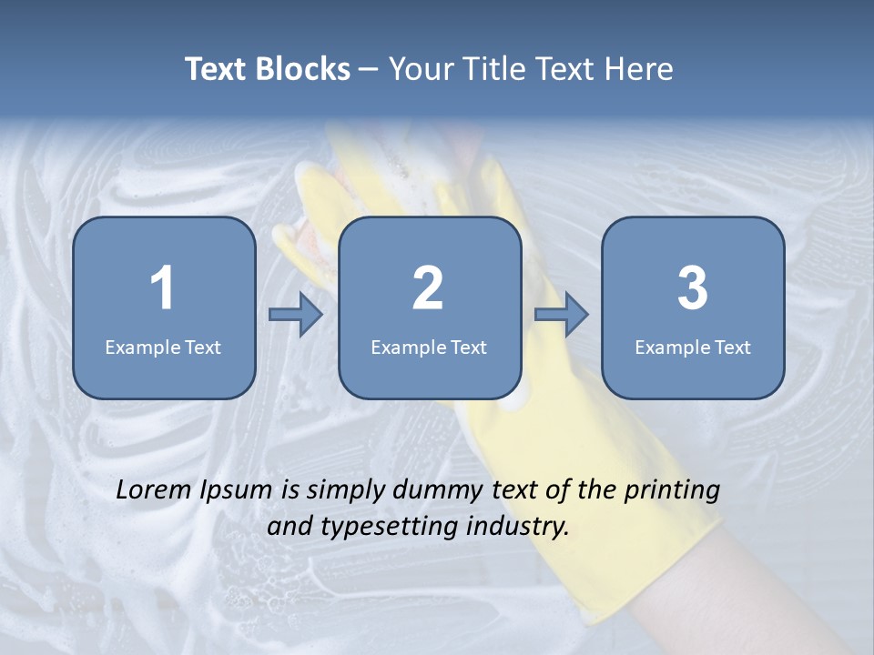 A Hand With Yellow Gloves Holding A Sponge Powerpoint Template PowerPoint Template
