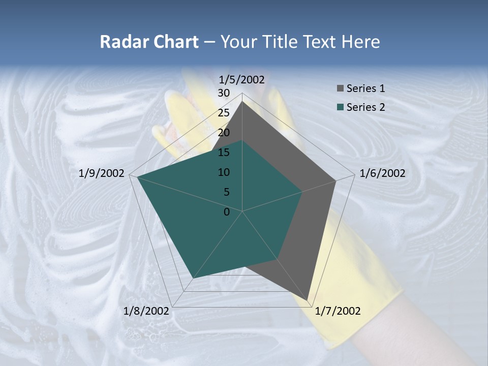 A Hand With Yellow Gloves Holding A Sponge Powerpoint Template PowerPoint Template